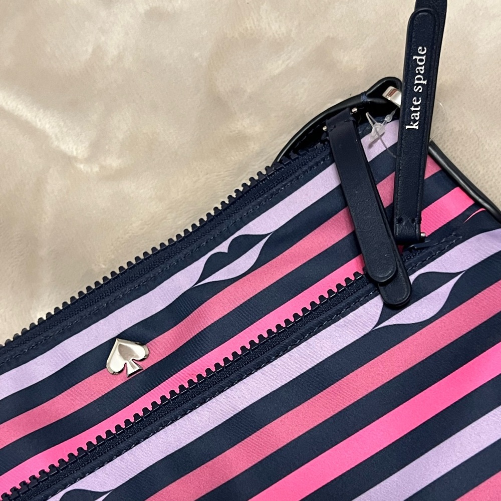 Kate Spade NWOT Jae Striped Nylon with Leather Trim Crossbody Bag - Picture 2 of 11